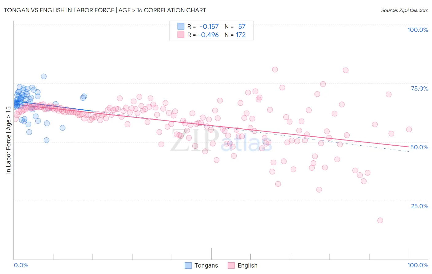 Tongan vs English In Labor Force | Age > 16