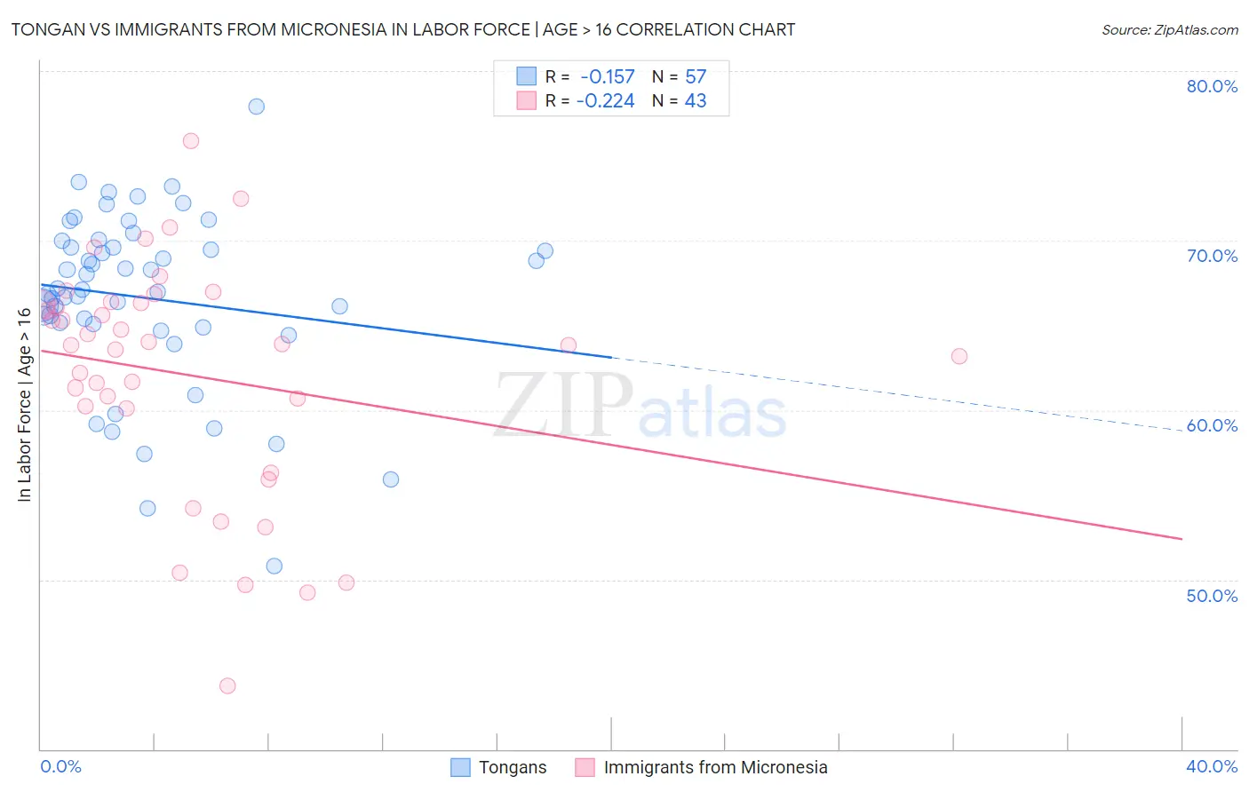 Tongan vs Immigrants from Micronesia In Labor Force | Age > 16