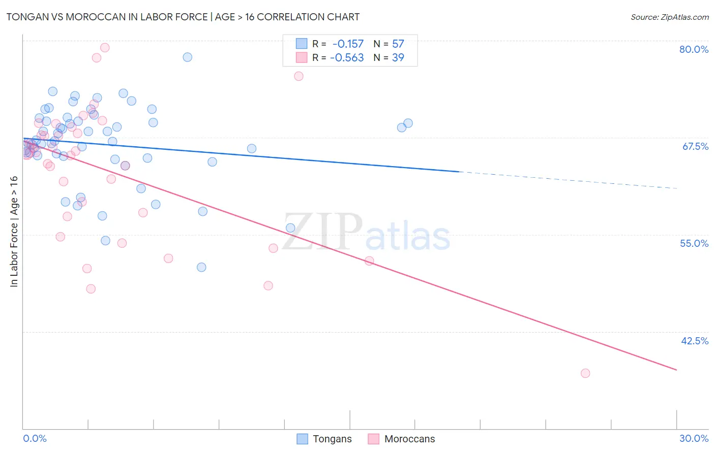 Tongan vs Moroccan In Labor Force | Age > 16
