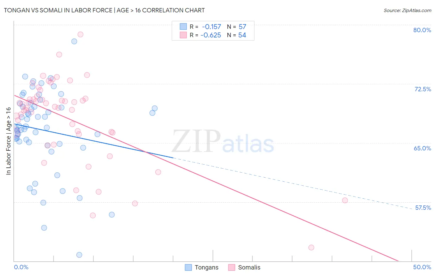 Tongan vs Somali In Labor Force | Age > 16