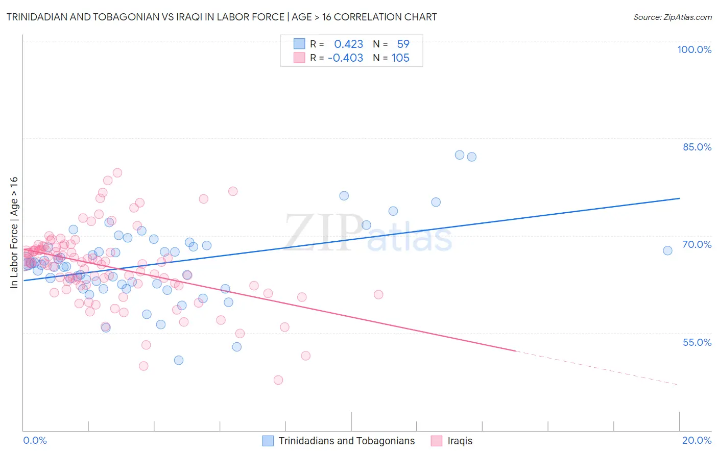 Trinidadian and Tobagonian vs Iraqi In Labor Force | Age > 16