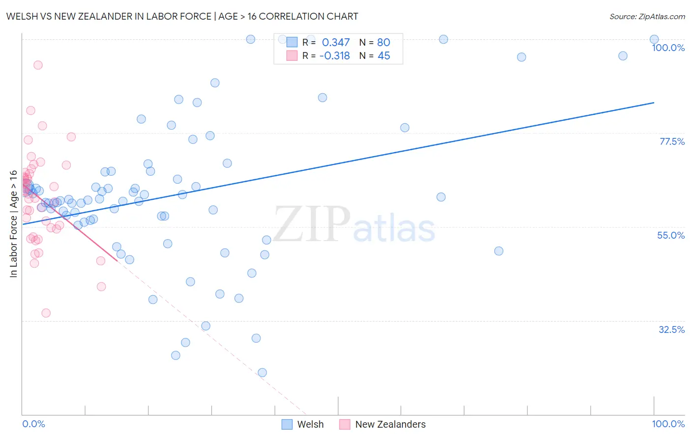 Welsh vs New Zealander In Labor Force | Age > 16