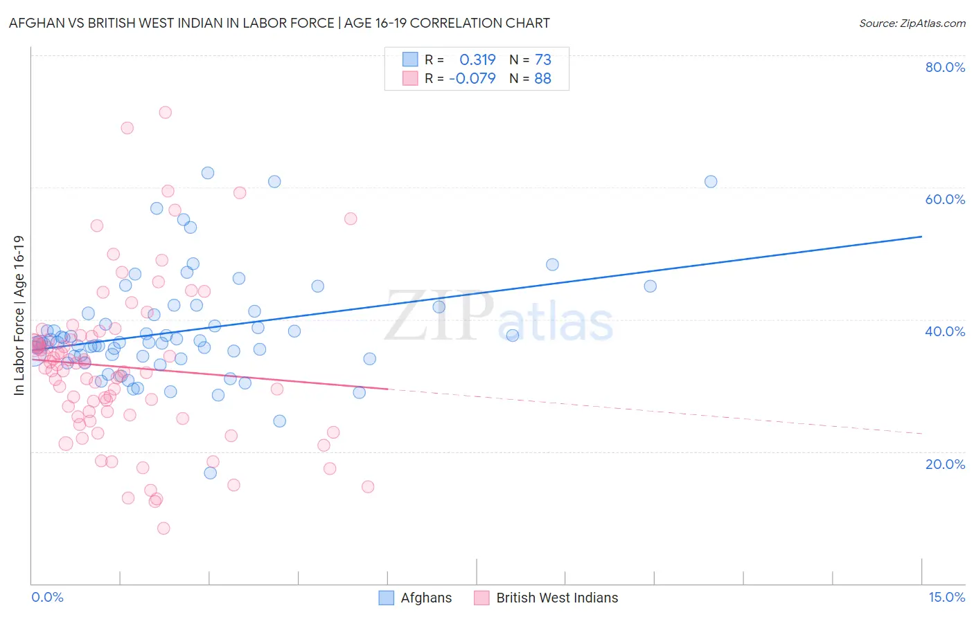 Afghan vs British West Indian In Labor Force | Age 16-19