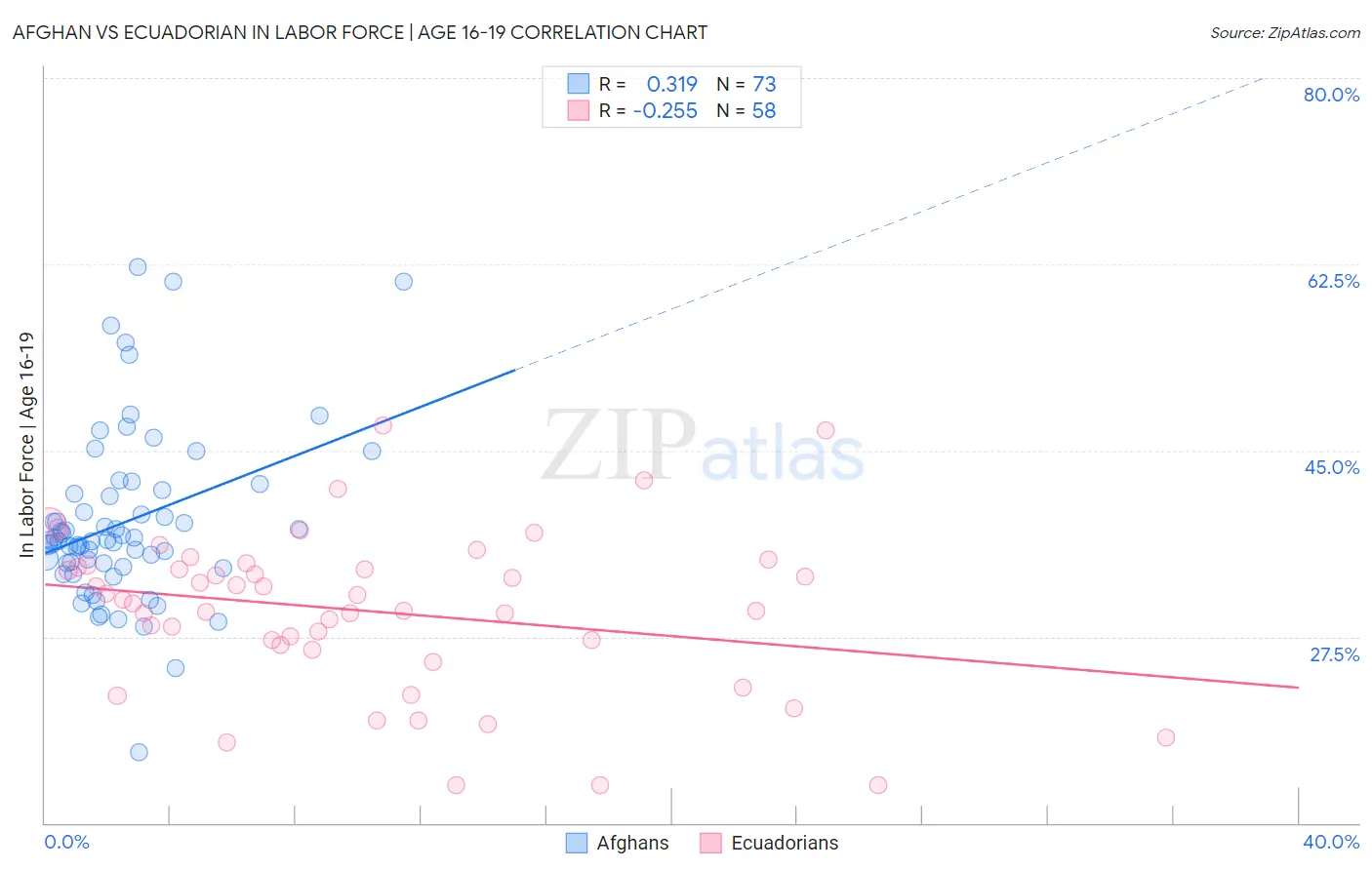 Afghan vs Ecuadorian In Labor Force | Age 16-19