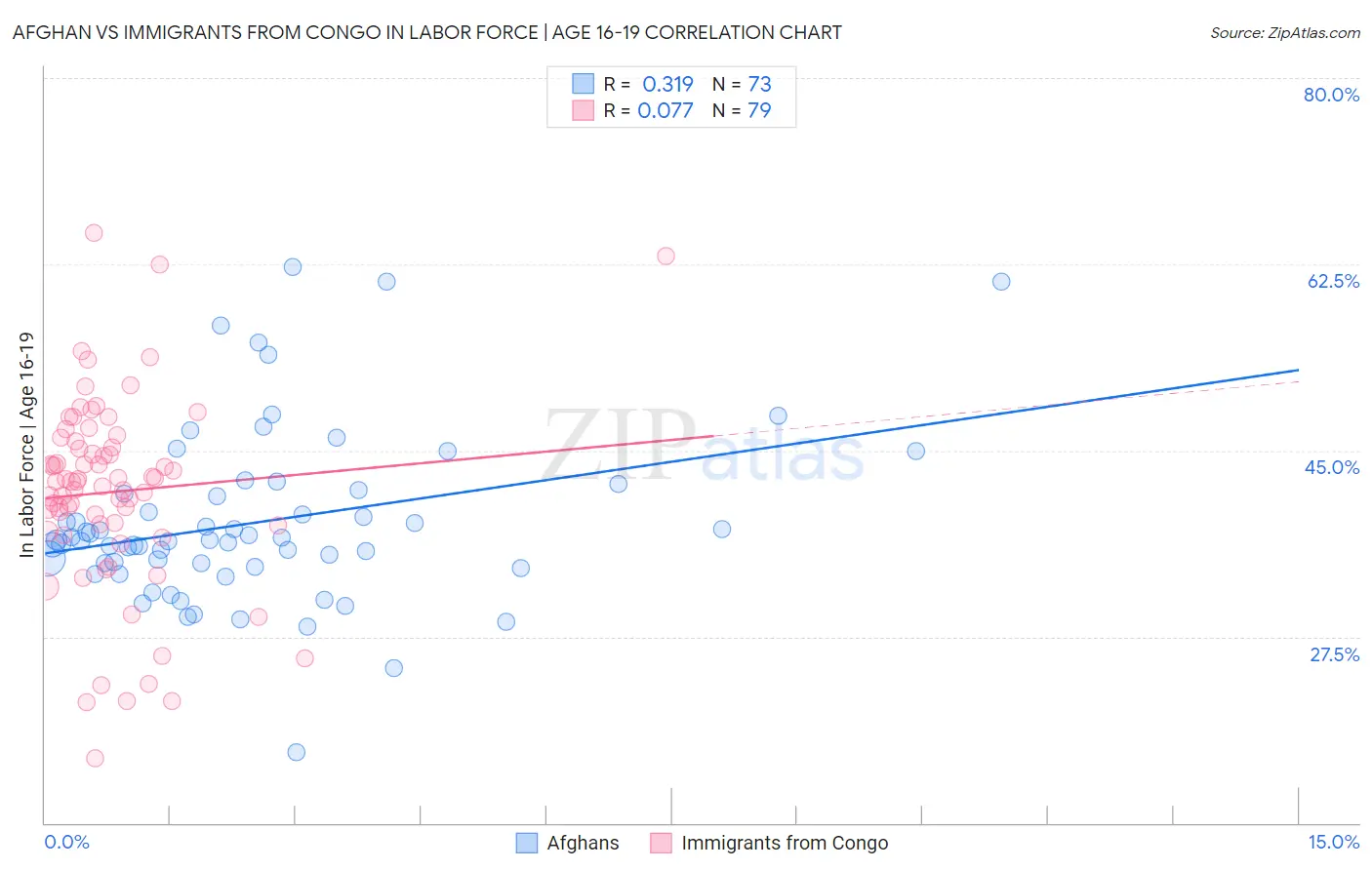 Afghan vs Immigrants from Congo In Labor Force | Age 16-19