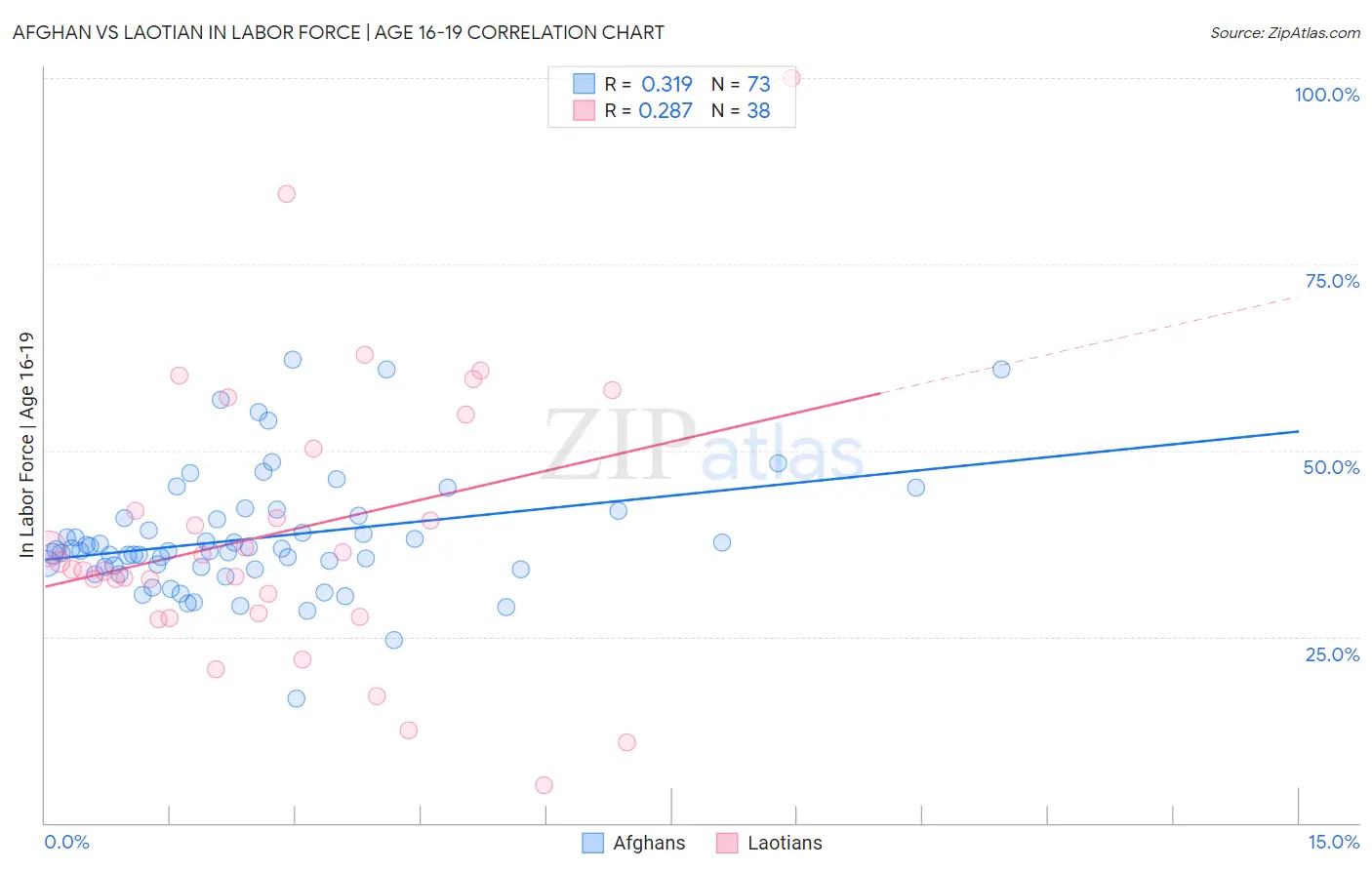 Afghan vs Laotian In Labor Force | Age 16-19