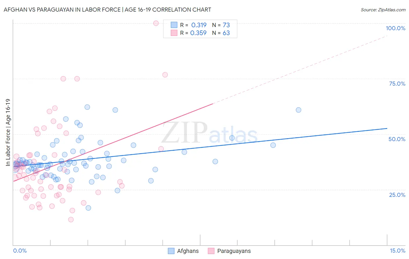 Afghan vs Paraguayan In Labor Force | Age 16-19