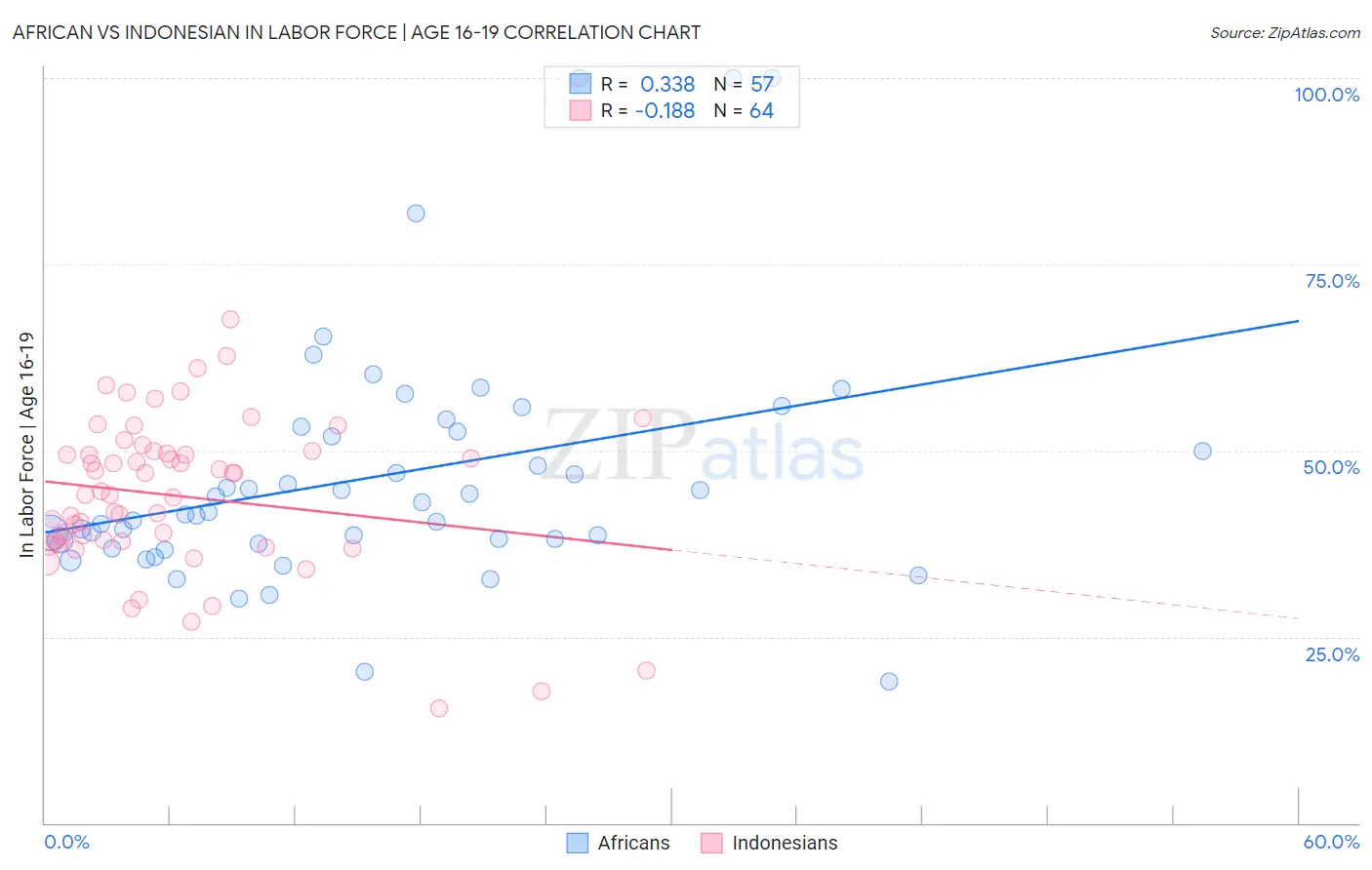 African vs Indonesian In Labor Force | Age 16-19