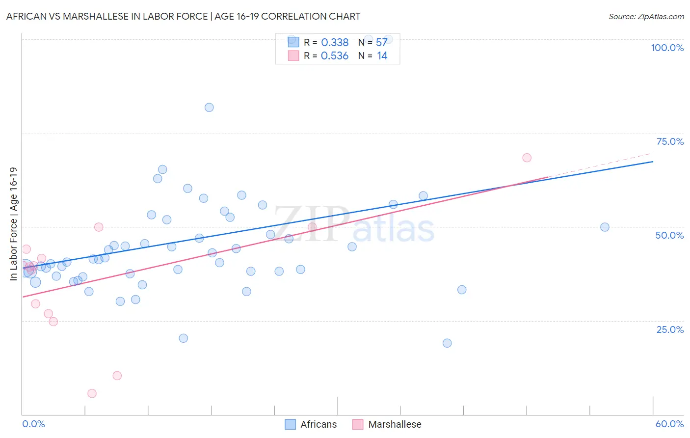 African vs Marshallese In Labor Force | Age 16-19