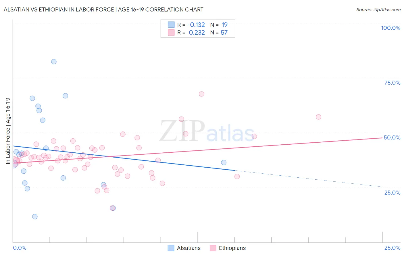 Alsatian vs Ethiopian In Labor Force | Age 16-19