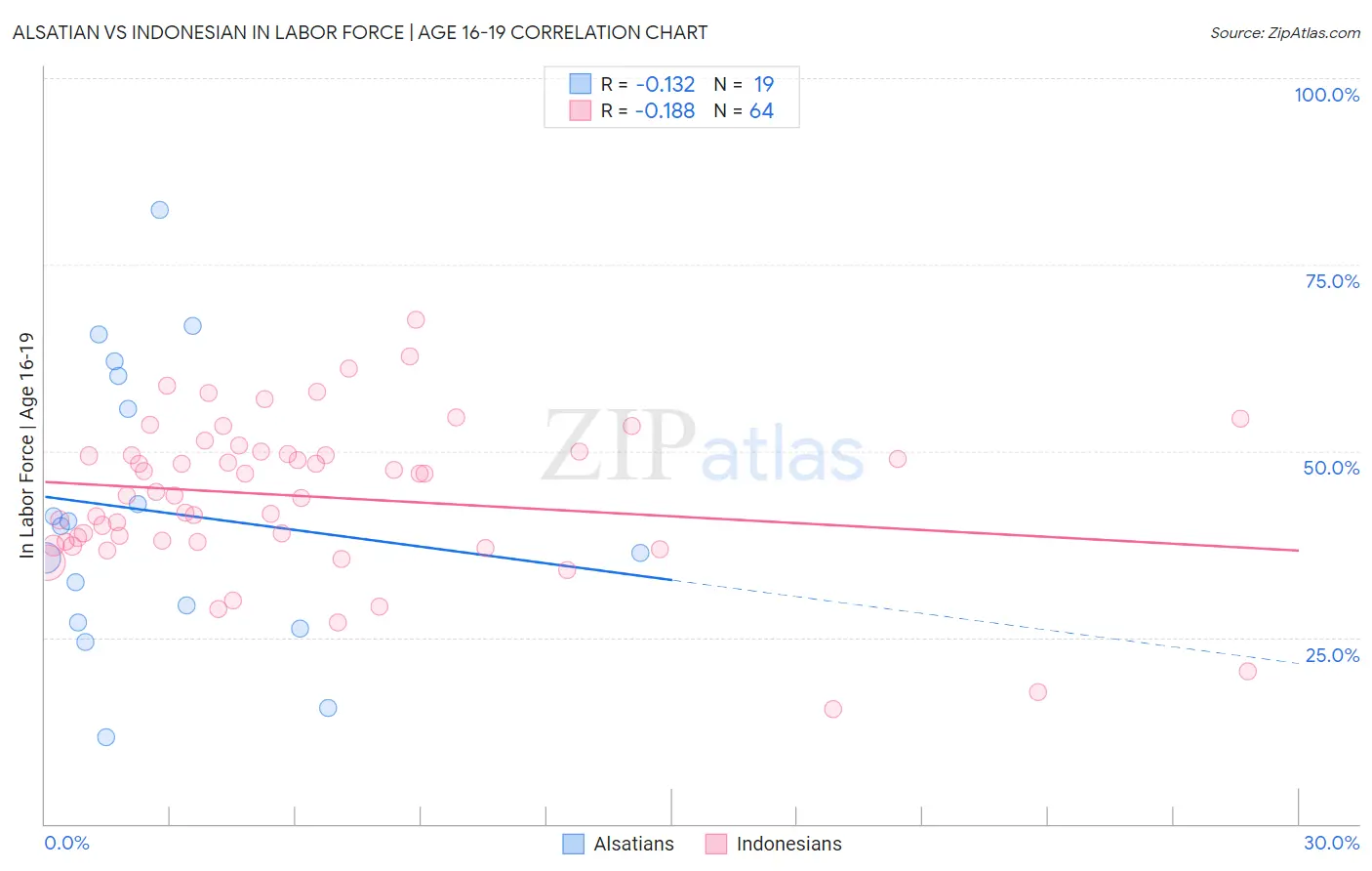 Alsatian vs Indonesian In Labor Force | Age 16-19