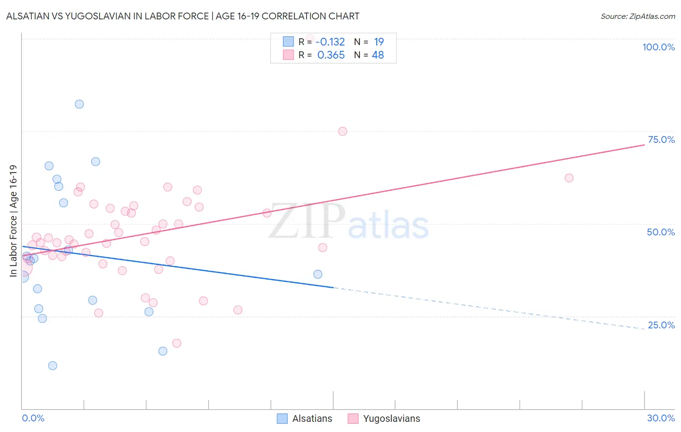 Alsatian vs Yugoslavian In Labor Force | Age 16-19