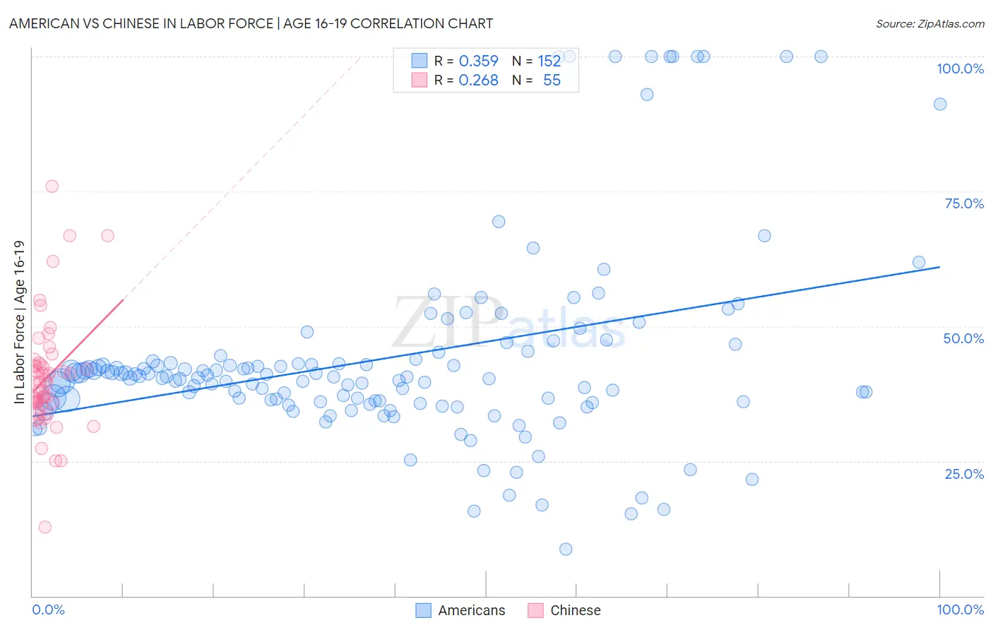 American vs Chinese In Labor Force | Age 16-19