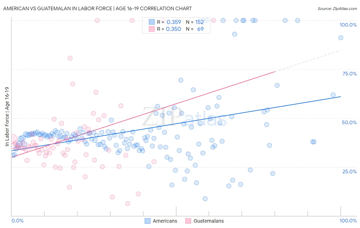 American vs Guatemalan In Labor Force | Age 16-19