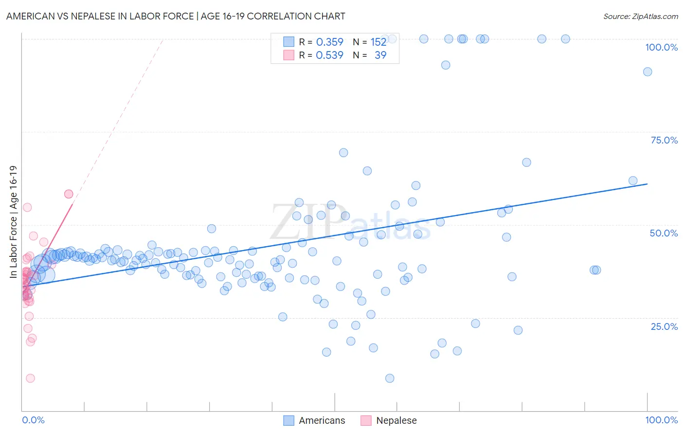 American vs Nepalese In Labor Force | Age 16-19