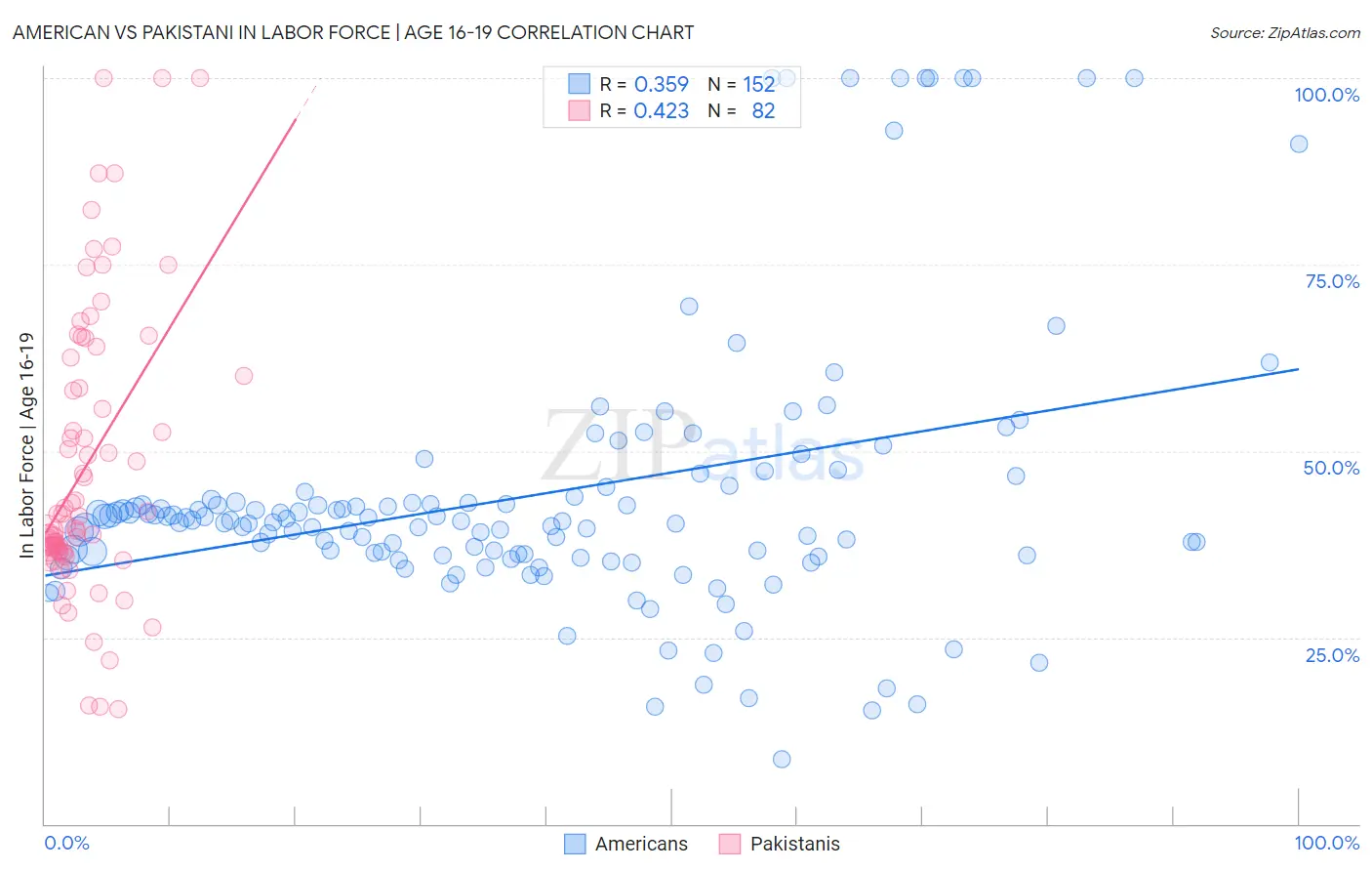 American vs Pakistani In Labor Force | Age 16-19