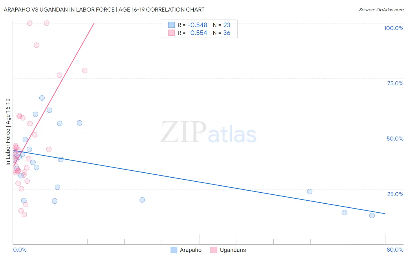 Arapaho vs Ugandan In Labor Force | Age 16-19