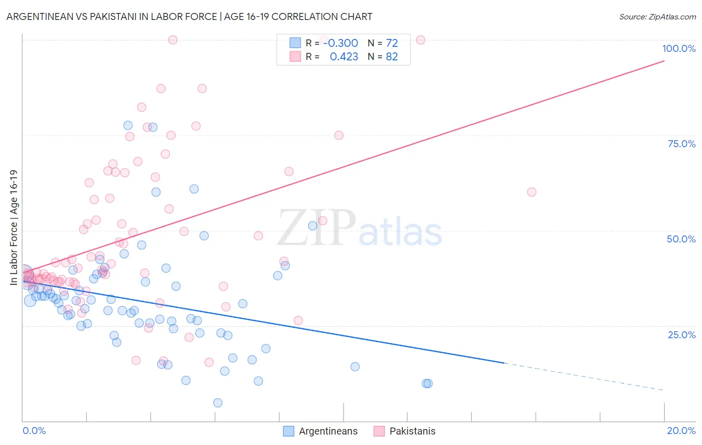 Argentinean vs Pakistani In Labor Force | Age 16-19
