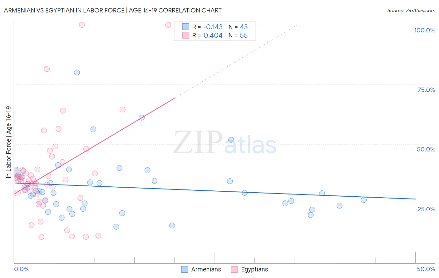 Armenian vs Egyptian In Labor Force | Age 16-19