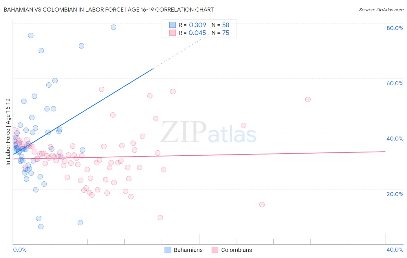 Bahamian vs Colombian In Labor Force | Age 16-19