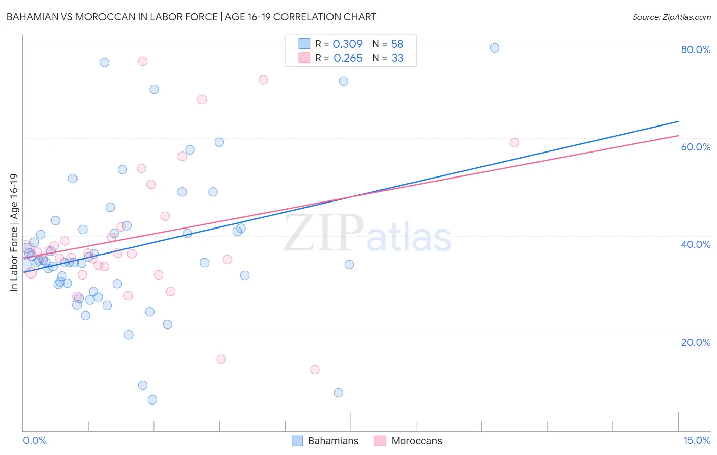 Bahamian vs Moroccan In Labor Force | Age 16-19