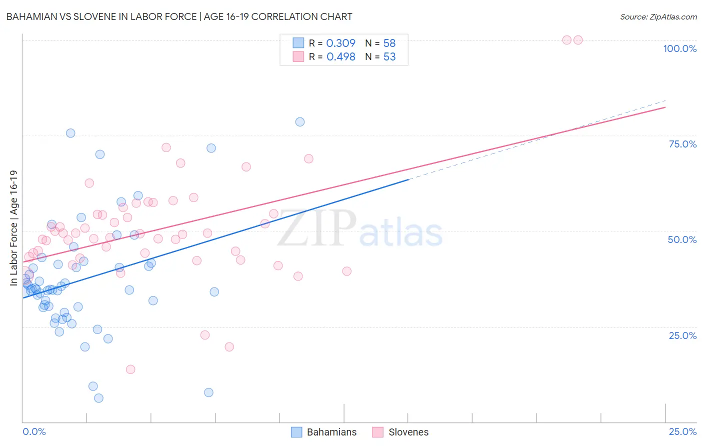 Bahamian vs Slovene In Labor Force | Age 16-19