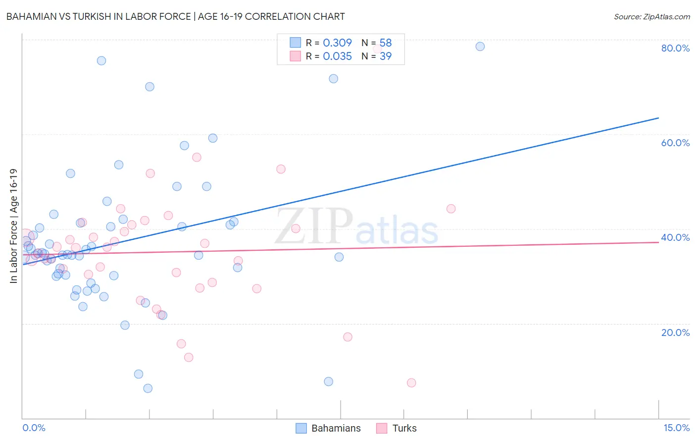Bahamian vs Turkish In Labor Force | Age 16-19