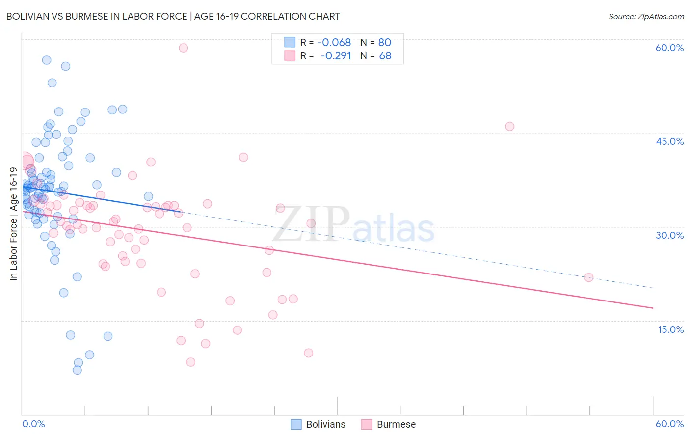 Bolivian vs Burmese In Labor Force | Age 16-19