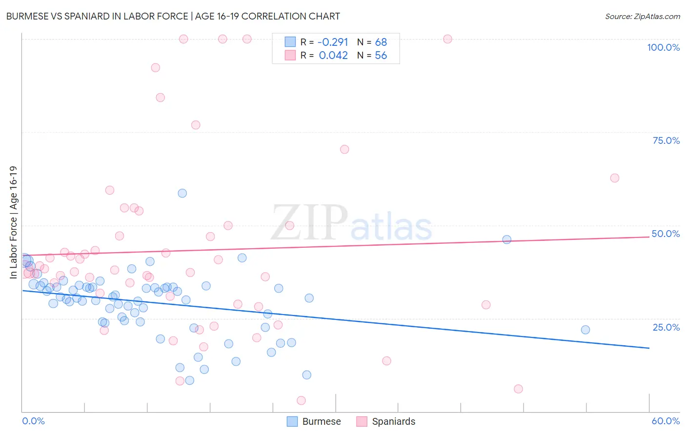 Burmese vs Spaniard In Labor Force | Age 16-19