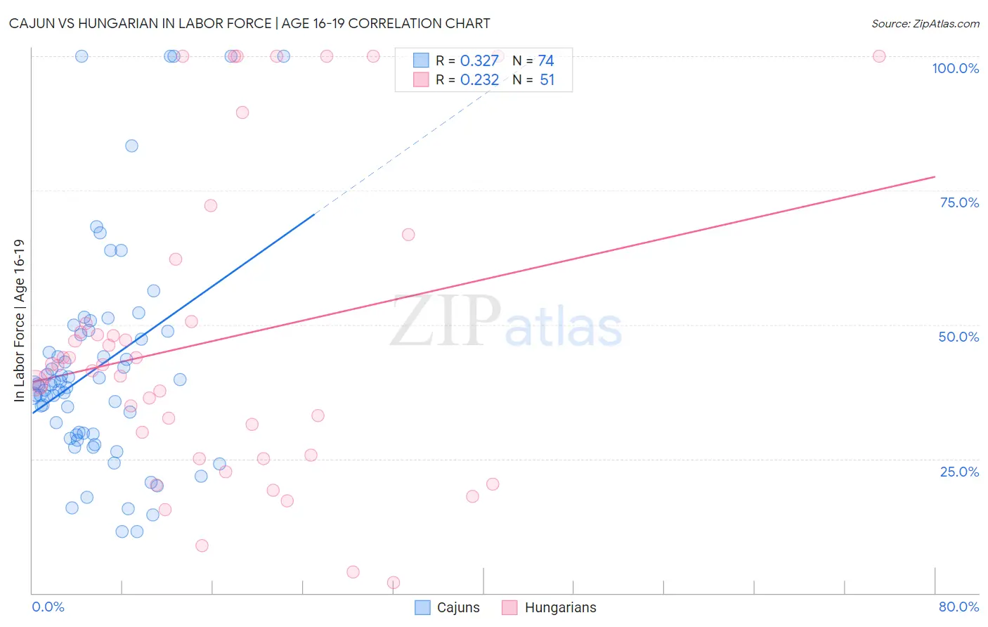 Cajun vs Hungarian In Labor Force | Age 16-19
