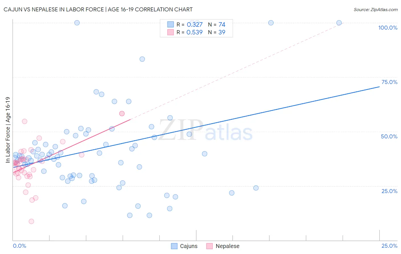 Cajun vs Nepalese In Labor Force | Age 16-19