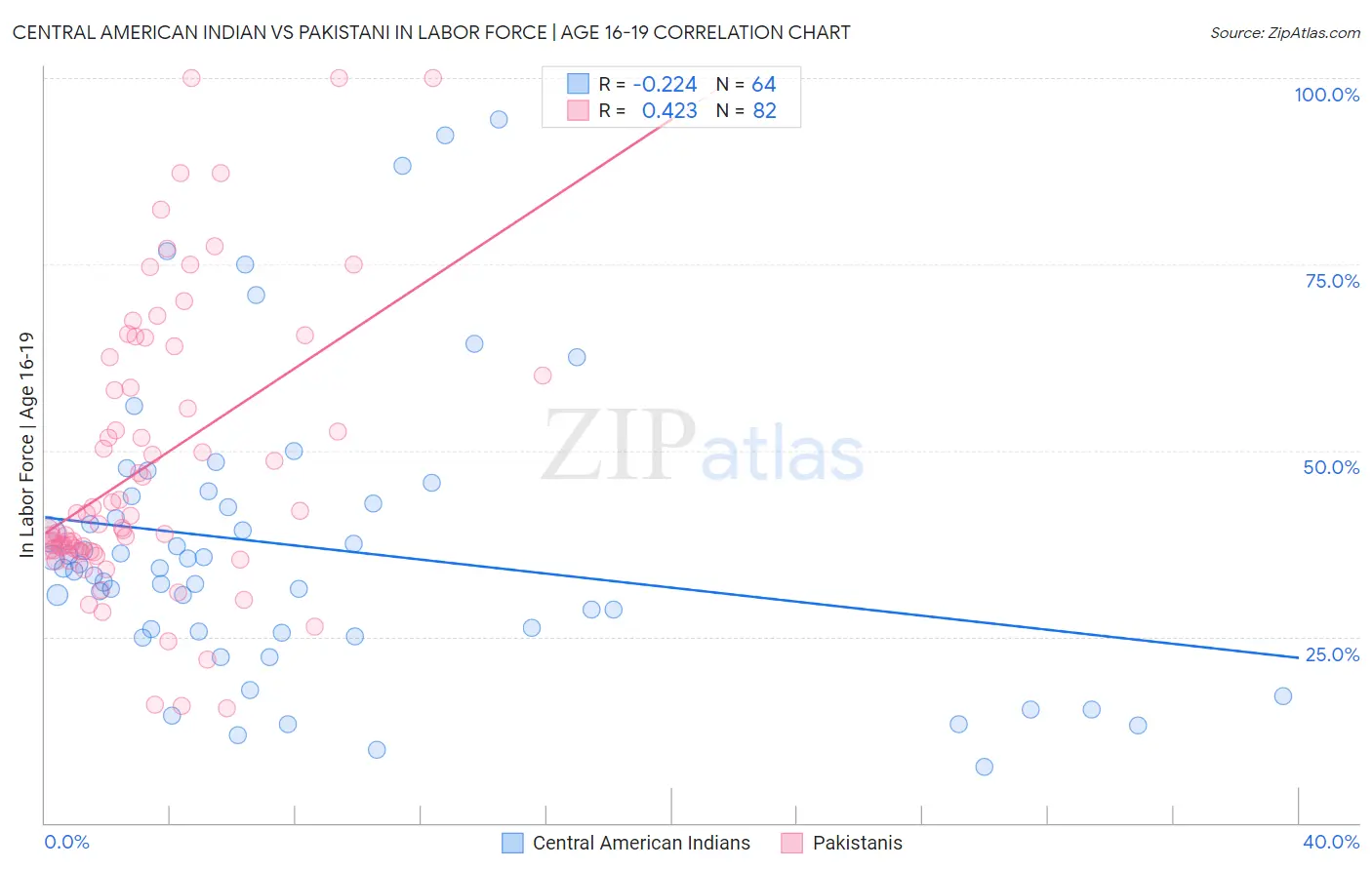 Central American Indian vs Pakistani In Labor Force | Age 16-19