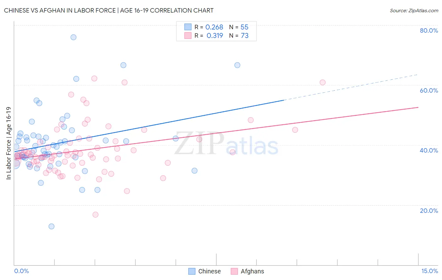 Chinese vs Afghan In Labor Force | Age 16-19