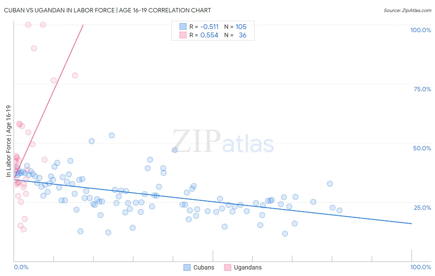 Cuban vs Ugandan In Labor Force | Age 16-19
