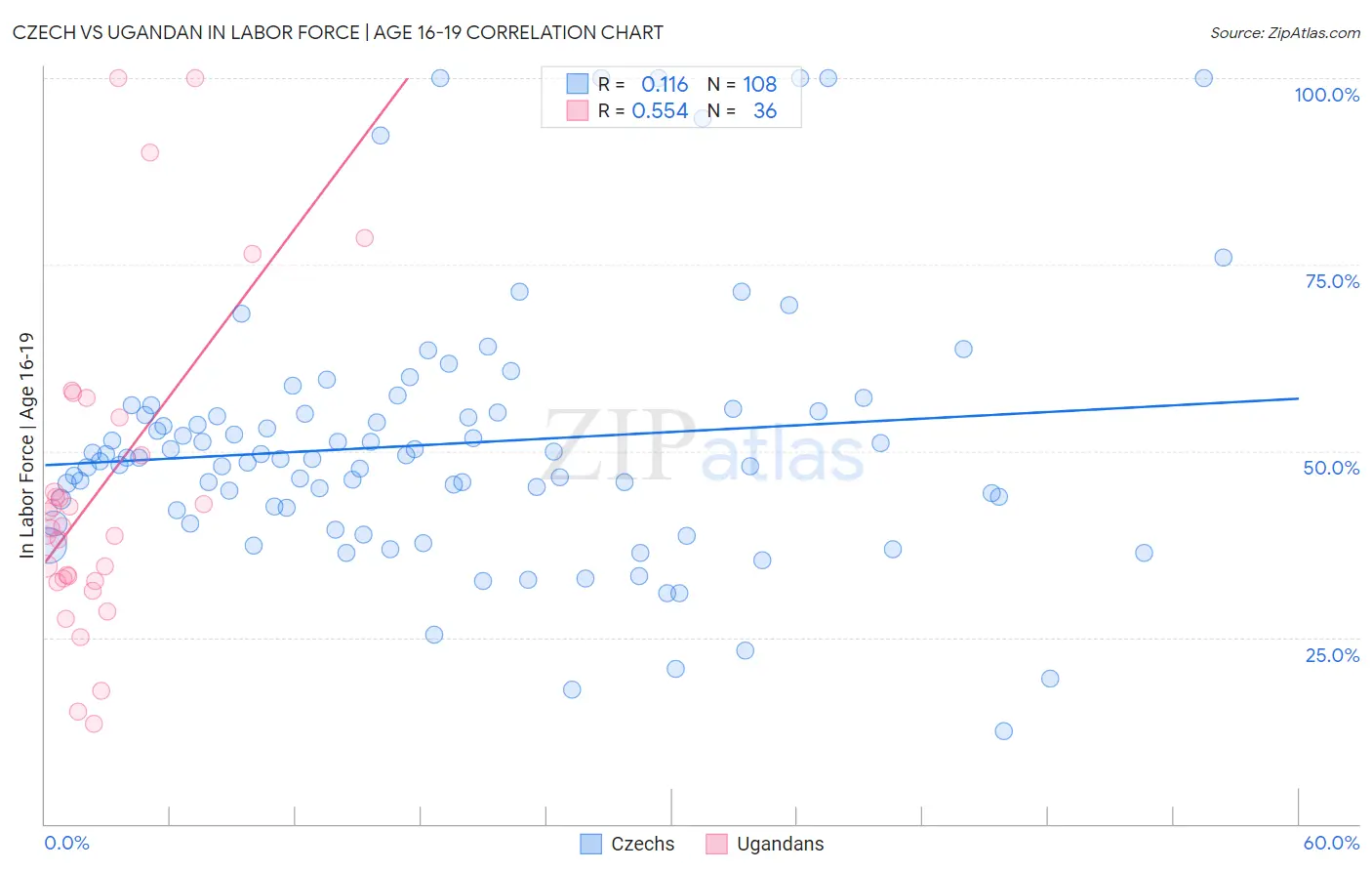 Czech vs Ugandan In Labor Force | Age 16-19