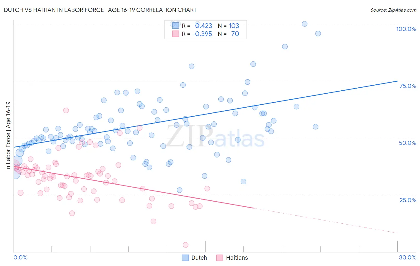 Dutch vs Haitian In Labor Force | Age 16-19