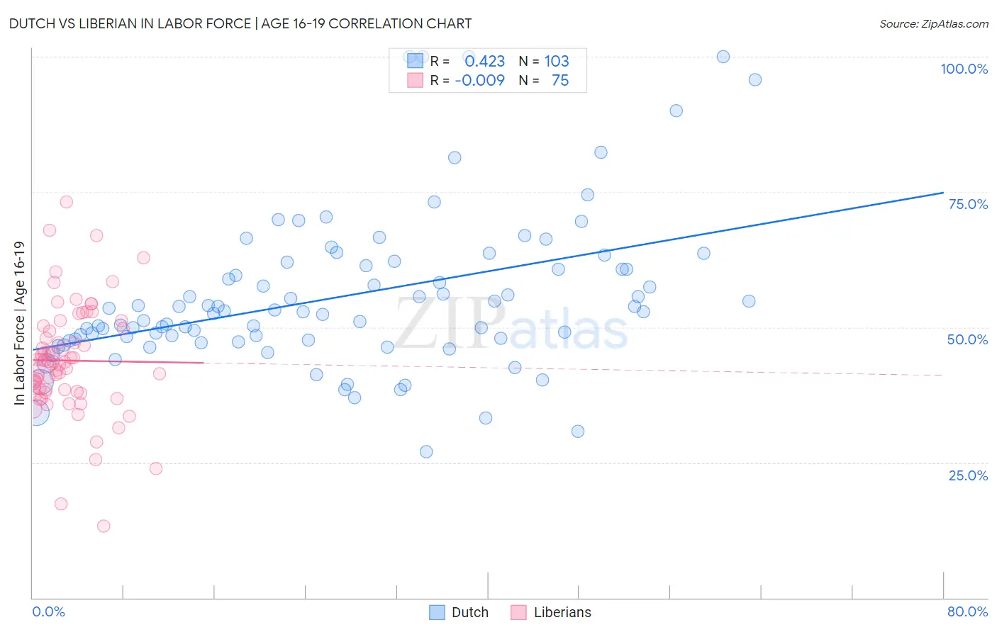 Dutch vs Liberian In Labor Force | Age 16-19