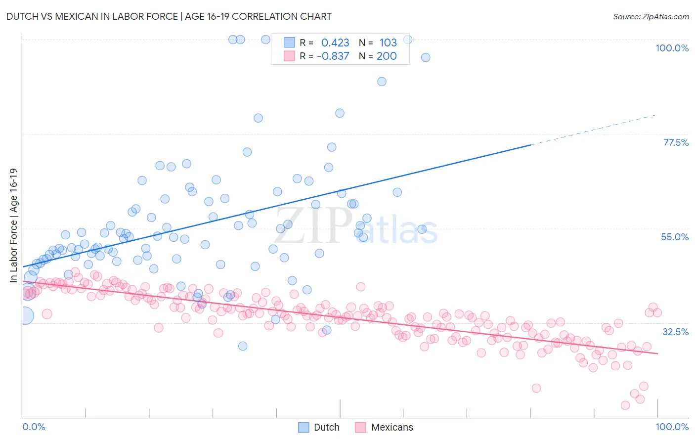 Dutch vs Mexican In Labor Force | Age 16-19
