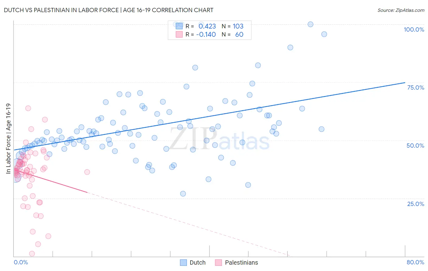 Dutch vs Palestinian In Labor Force | Age 16-19