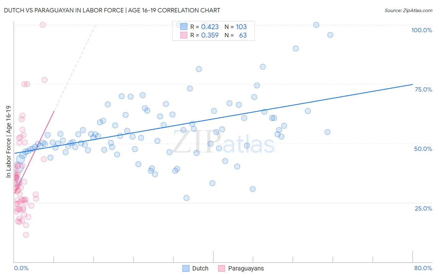 Dutch vs Paraguayan In Labor Force | Age 16-19