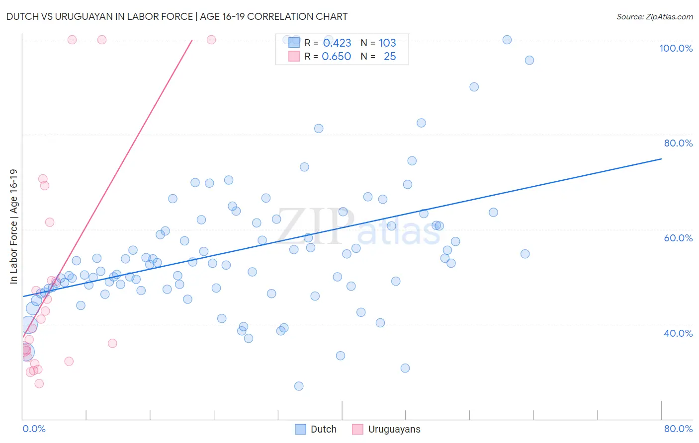 Dutch vs Uruguayan In Labor Force | Age 16-19