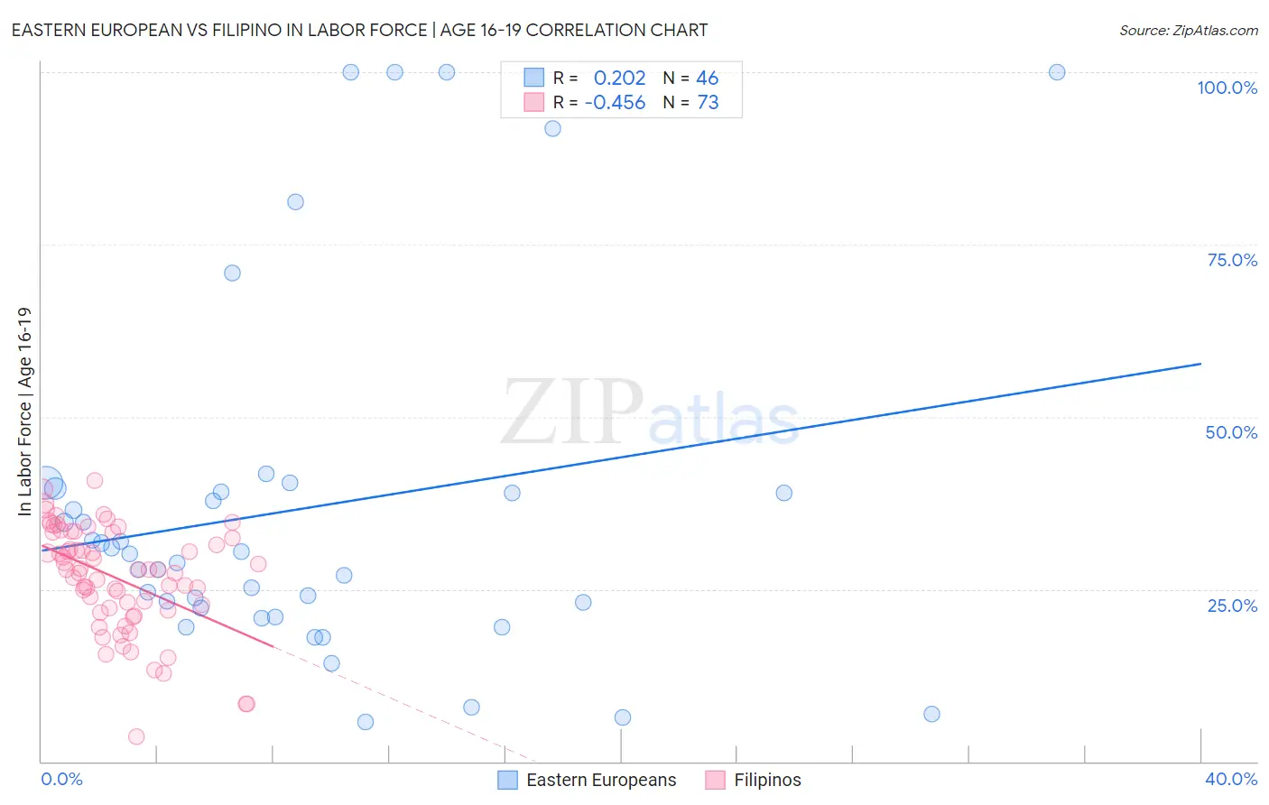 Eastern European vs Filipino In Labor Force | Age 16-19