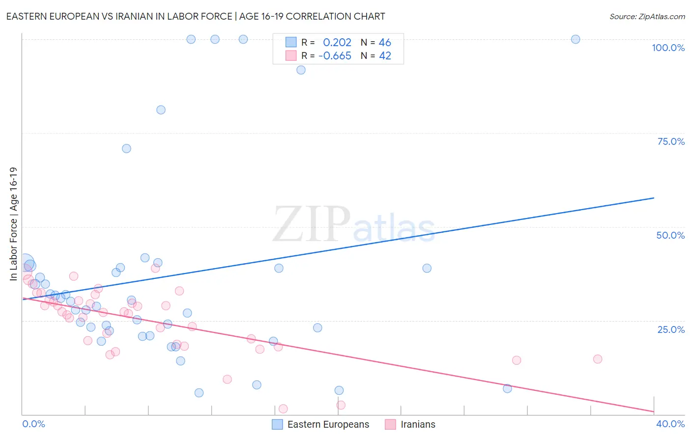 Eastern European vs Iranian In Labor Force | Age 16-19