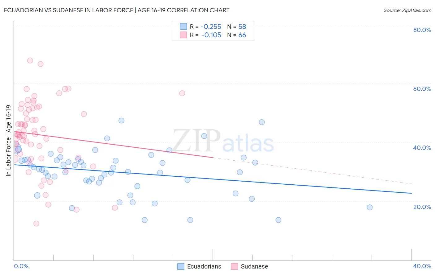 Ecuadorian vs Sudanese In Labor Force | Age 16-19
