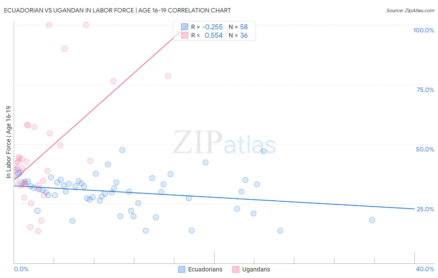 Ecuadorian vs Ugandan In Labor Force | Age 16-19