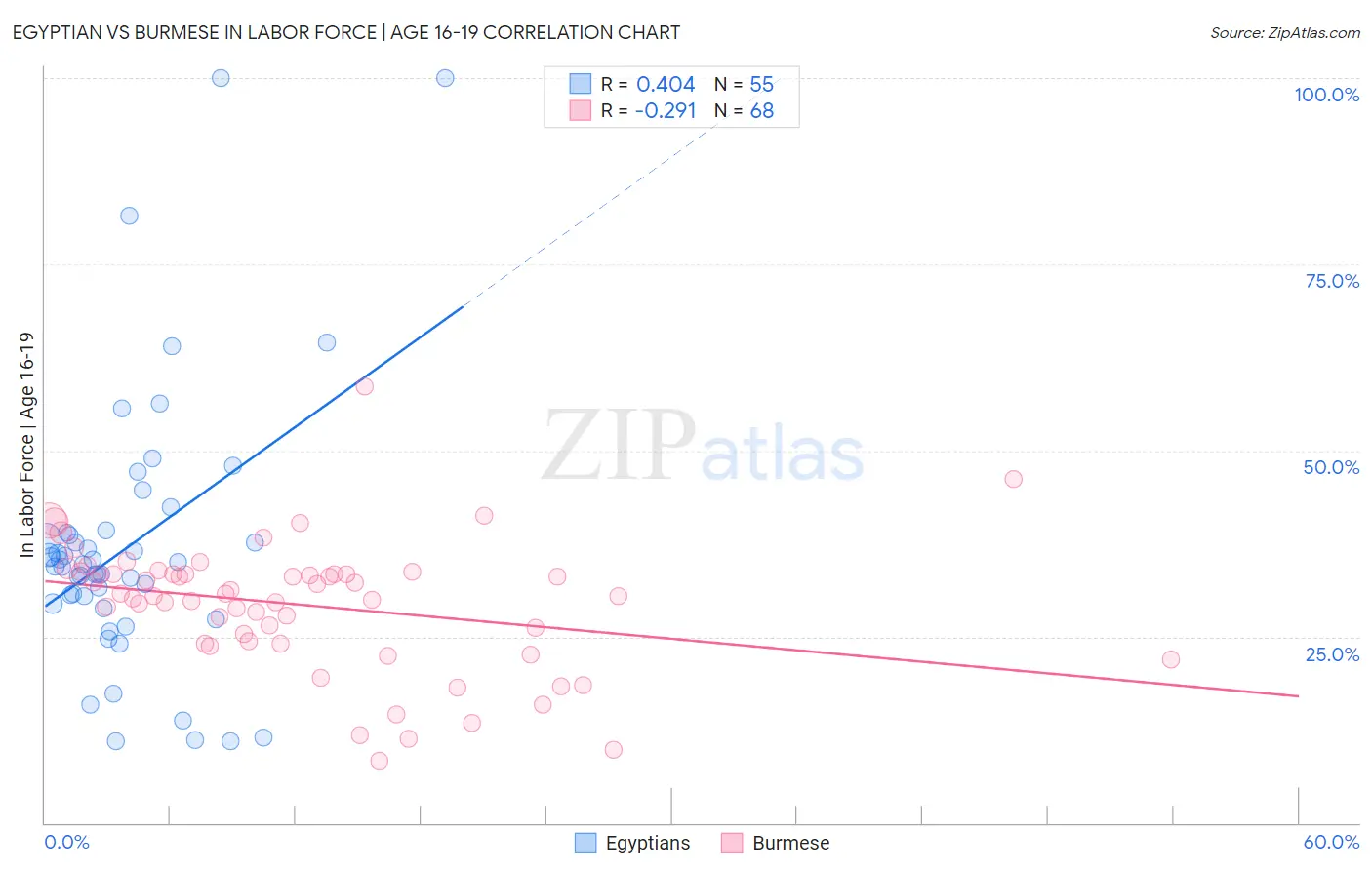 Egyptian vs Burmese In Labor Force | Age 16-19