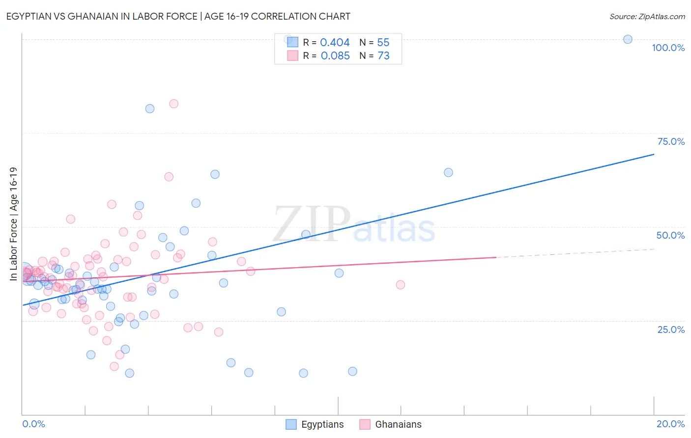 Egyptian vs Ghanaian In Labor Force | Age 16-19