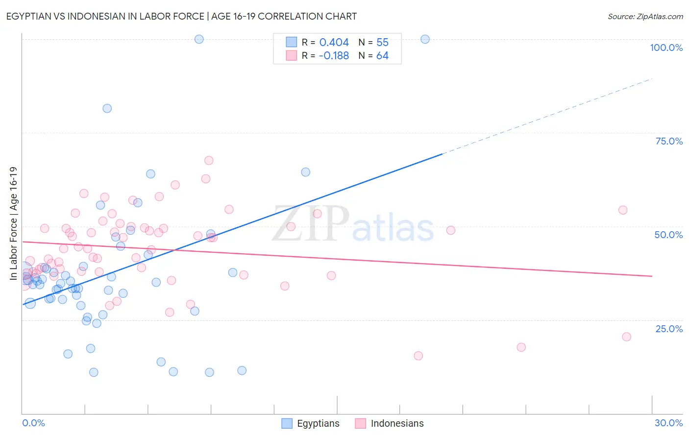 Egyptian vs Indonesian In Labor Force | Age 16-19