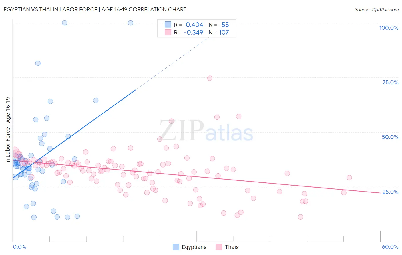 Egyptian vs Thai In Labor Force | Age 16-19