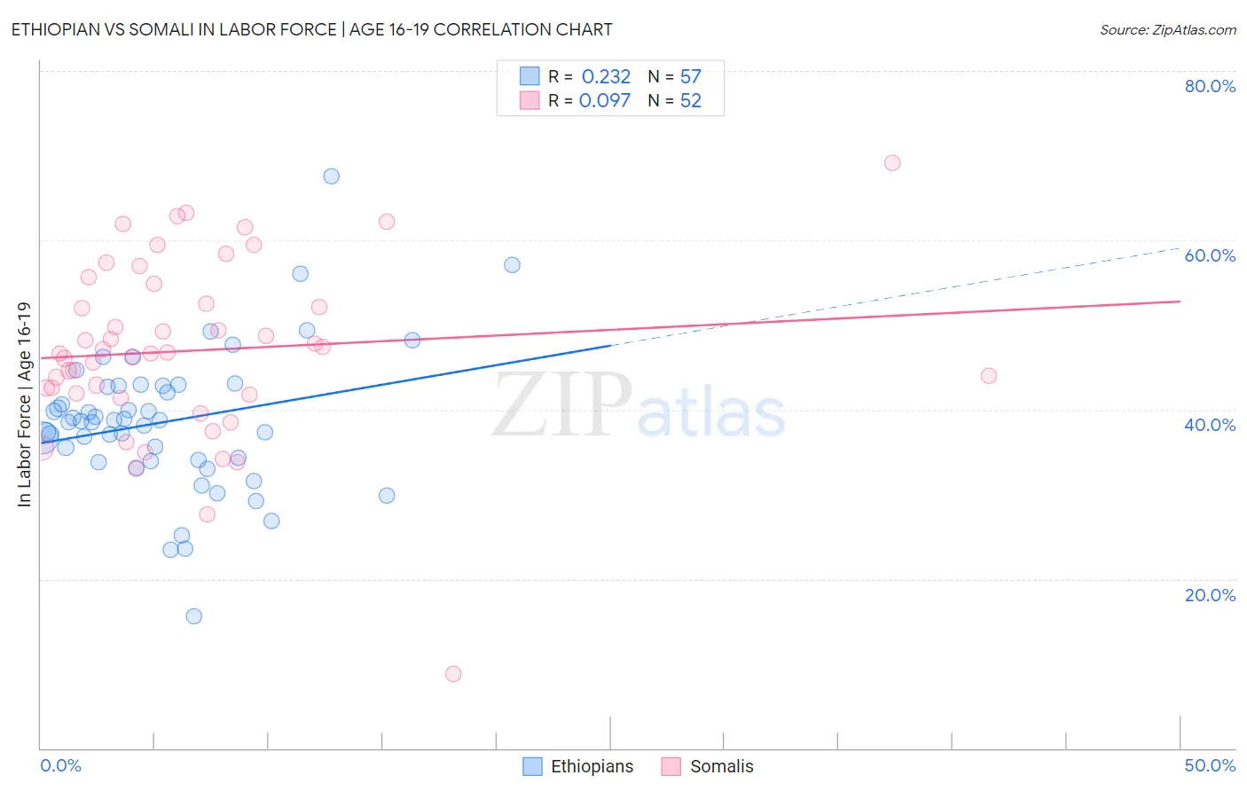 Ethiopian vs Somali In Labor Force | Age 16-19